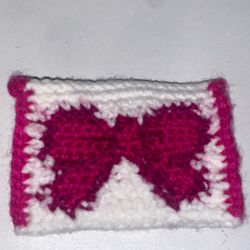 Pink Bow Crochet Wallet