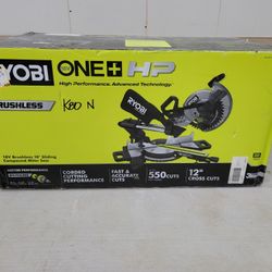 Ryobi brushless 18V HP 10 inch sliding compound miter saw serrucho sierra 