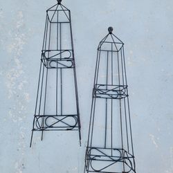 Metal Plant Trellis 33" - Yard Decor - Sold In Sets Of 2