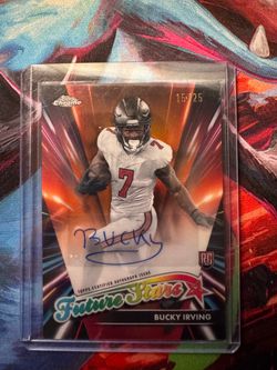 Topps Chrome future stars auto Bucky Irving /25 true orange