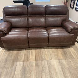 Brown Leather Couches (2). 