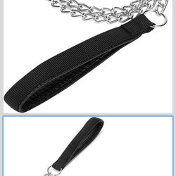 Chain dog leash with black handle