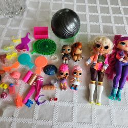 Lot of LOL and OMG Dolls and Accessories 