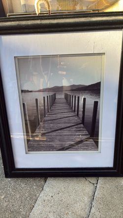 Framed Dock Landscape Photo Print