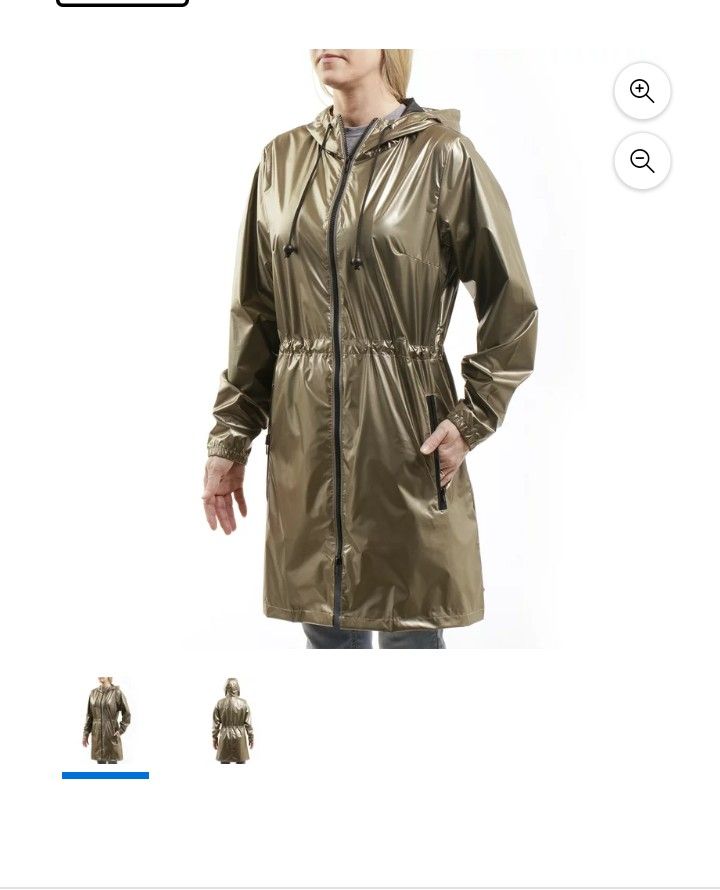 totes Recycled Metallic Rain Jacket with Reflective Zipper size 2X/3X