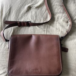 Brown Leather Coach Messenger Bag