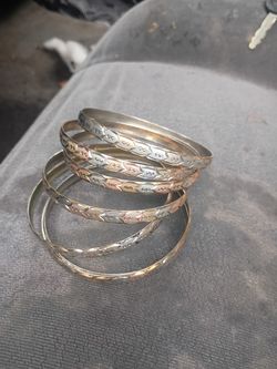 7 Tricolor Braclet . Silver
