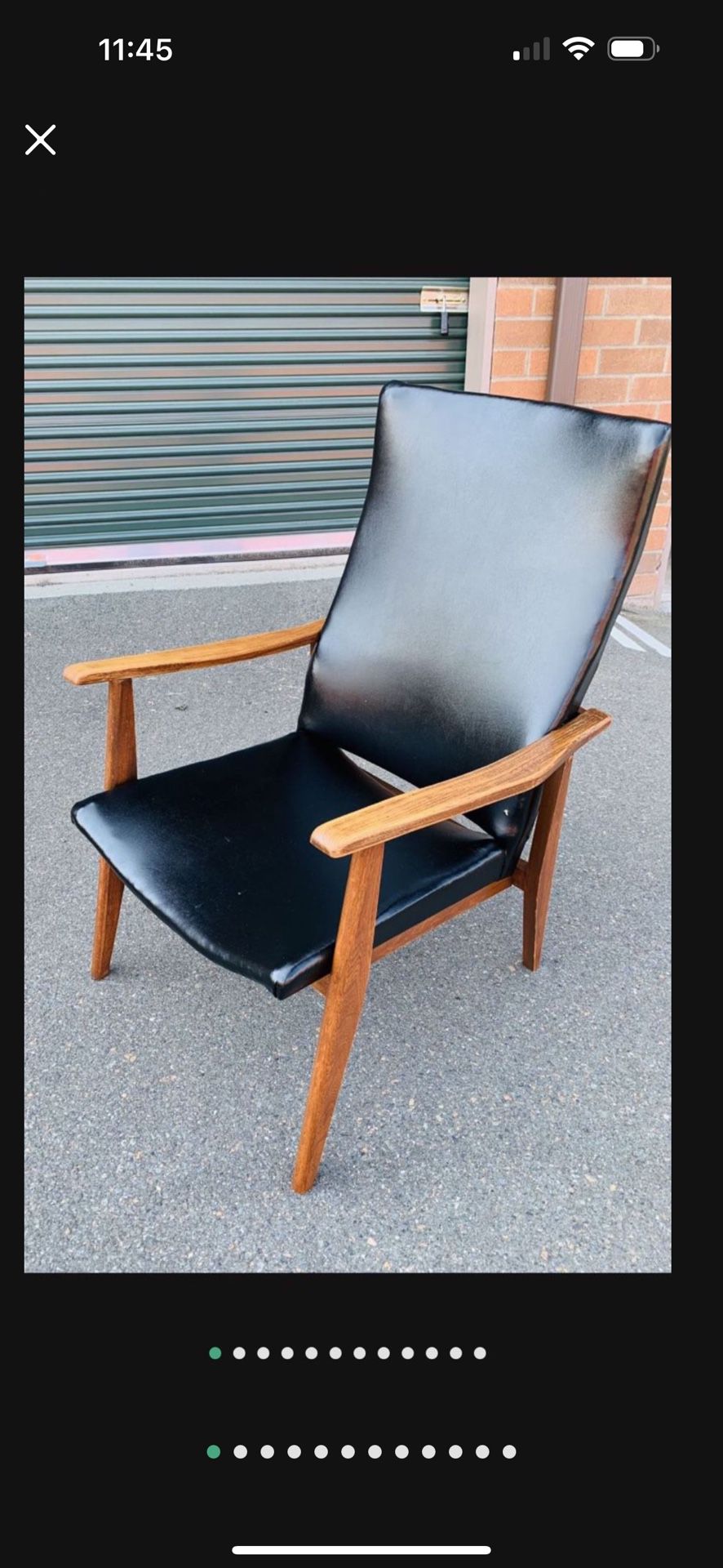 Beautiful Vintage Mid Century Modern Solid Walnut Lounge Chair
