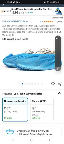 Shoe Covering Universal Size Brand New Pack Of 100