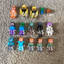 Asorted Minecraft Mini Figures,Look In Description For Good Details.
