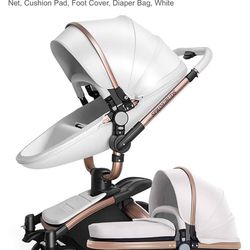MAY DOLLY WHITE BABY STROLLER