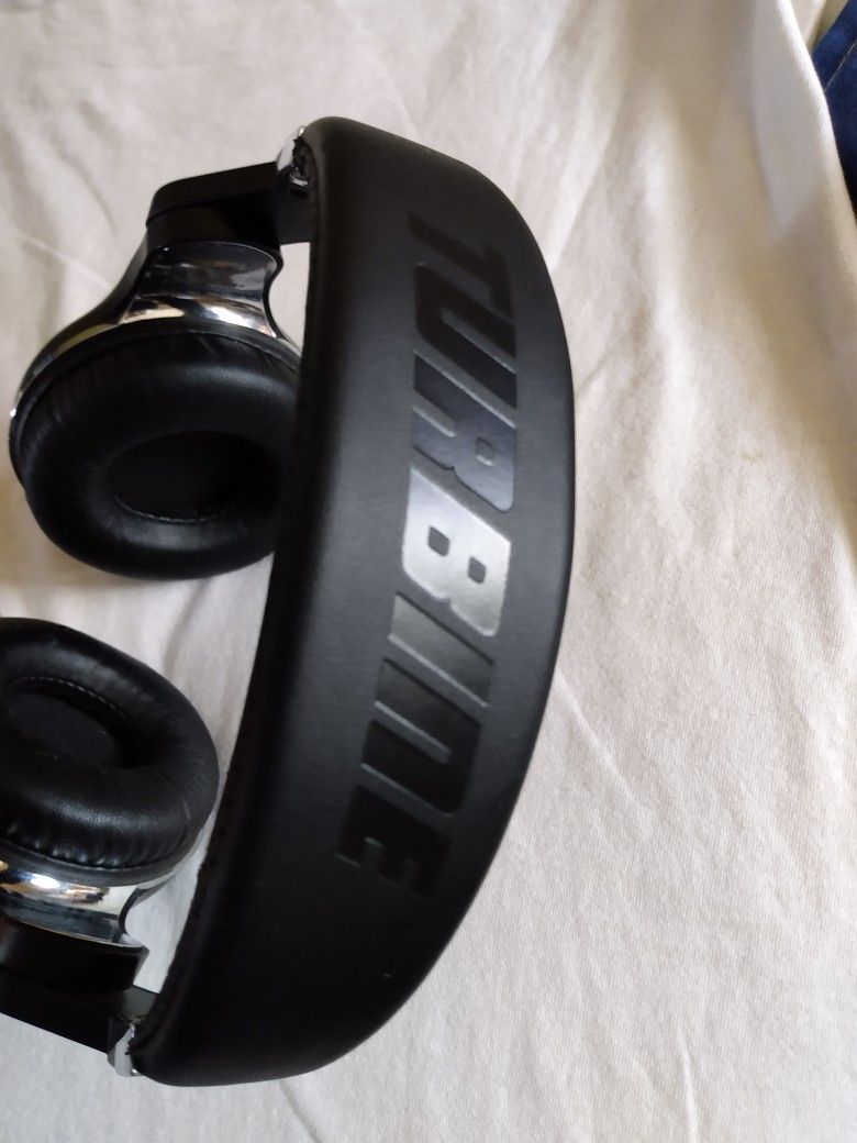 BLUEDIO TURBINE HT WIRELESS BLUETOOTH WIFI HEADPHONES STEREO WITH MIC GOOD SOUND BLACK