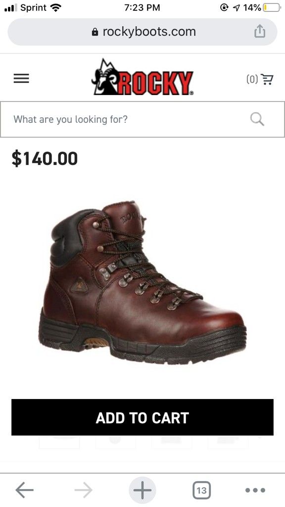 Steel toe work boot