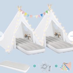 2 Pack Teepee Tent with Airbed for Kids