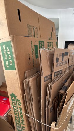 Used moving boxes including Tv box