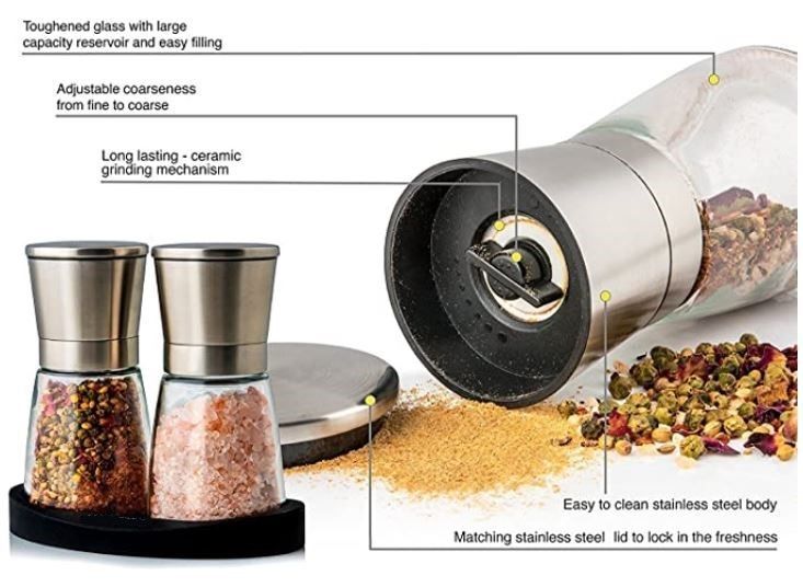 Sleek Elegant Grinders - Have Your Salt & Pepper The Way You Like Them!