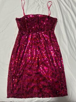 Vestido ZARA rosa/fucsia de lentejuelas – Talla S