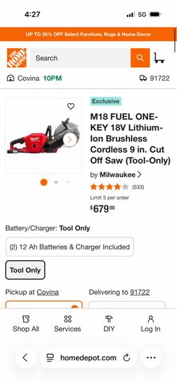 Milwaukee concrete saw