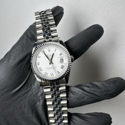 (400$)Rolex Datejust 36, White Dial Roman, Fluted Bezel, Jubilee Bracelet, 36mm, Ref. 126234