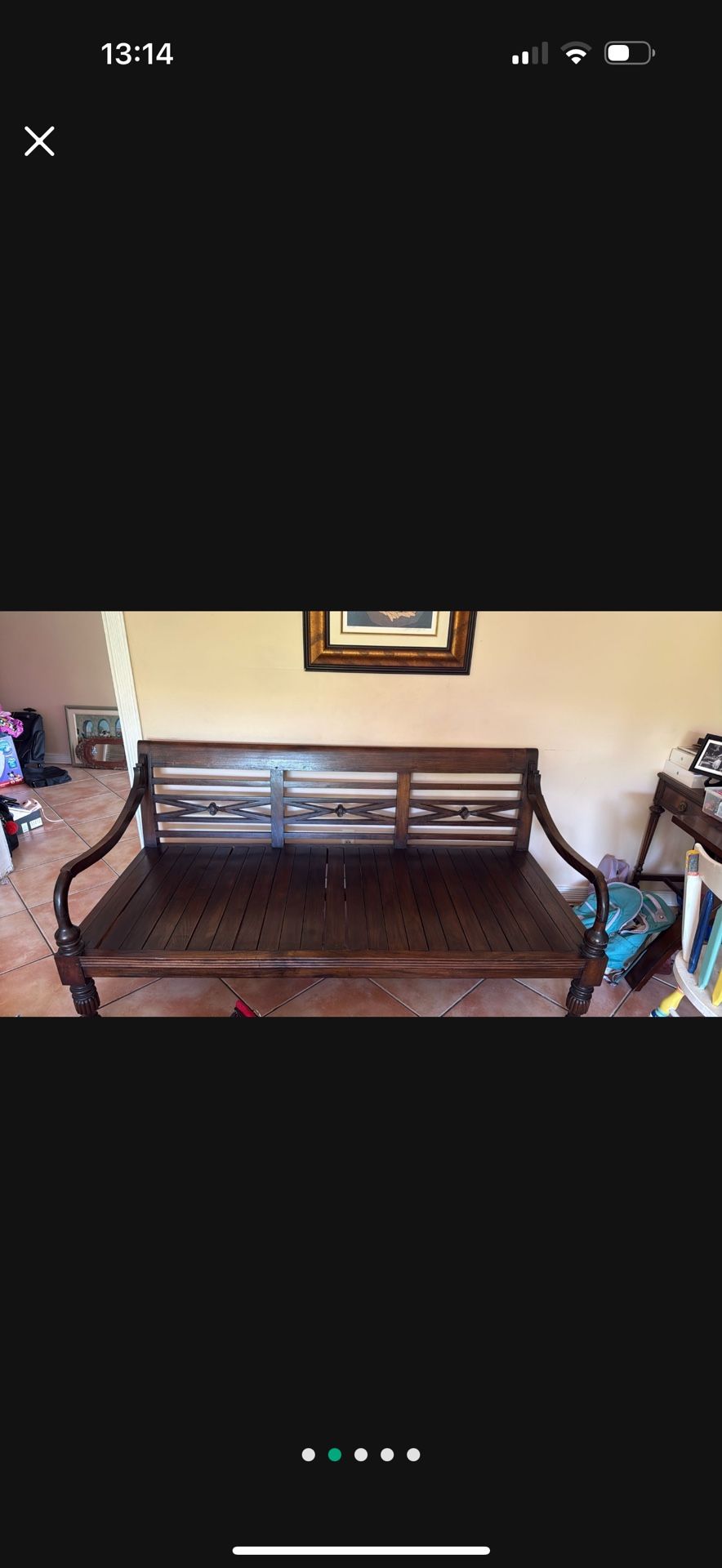 Vintage Real Wood Day Bench