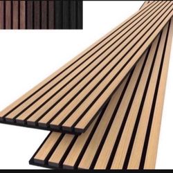 Acoustic Wood Wall Panels, 2-Pack 94.5" x 12.6" Soundproof Wall Panels, Wood Slat Wall Panels for Wall Decor, Natural Oak