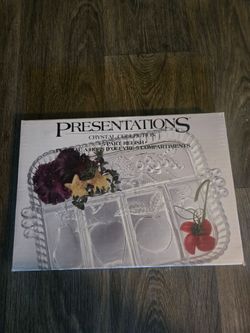 Vintage Presentations Crystal Collection Five Part Relish Plate