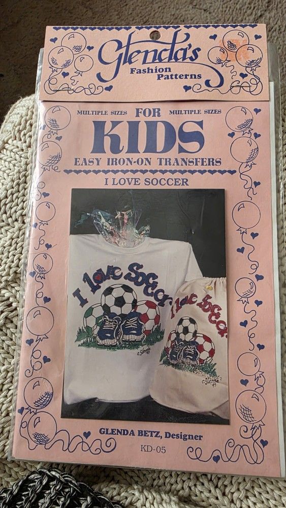 Soccer Iron On Transfer For Shirts "I Love Soccer"