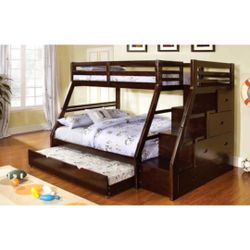 Twin Over Full Bunk Bed - Trundle Sold Separately 