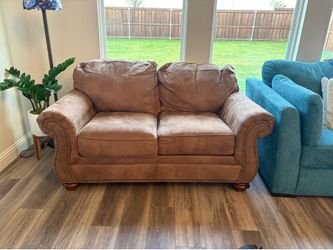 Suede brown loveseat Ashley Furniture