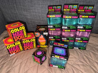 NeeDoh Nice Cubes, Color Change, Cone, Glow Glob