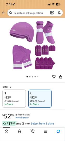 Chemo Gloves and Socks for Chemotherapy Patients, Deep Purple, L Soothes Scalp, Hands & Feet, Numbness, Burning, Swelling Comfort, Reusable Cold Thera