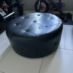 Brown Faux Leather Ottoman