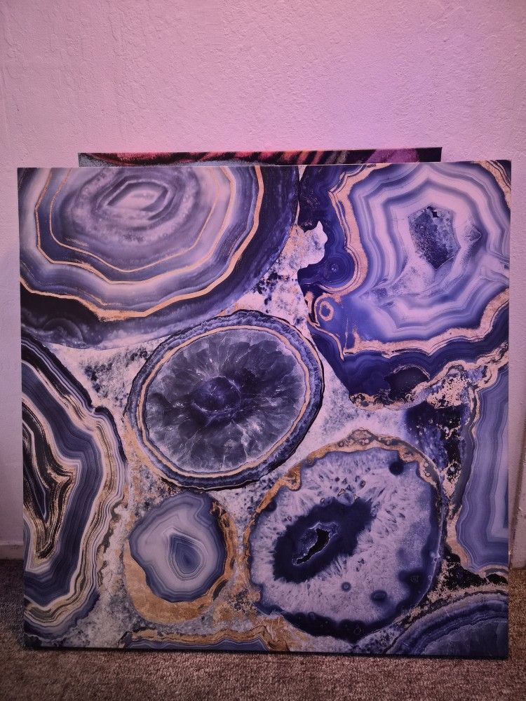 Canvas Art Blue Agate