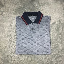 Gucci Brown GG Monogram Polo Men Size Medium 