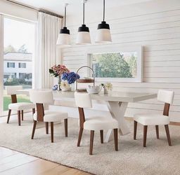 4X beige color fabric dining chairs