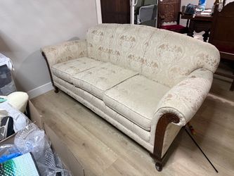 Vintage Damask Ethan Allen Style Sofa