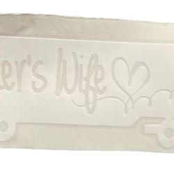 Truckers Wife Combo 2 Piece Set White Vinyl Decals 
