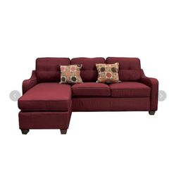 ACME Cleavon II Reversible Sectional Sofa with Pillows