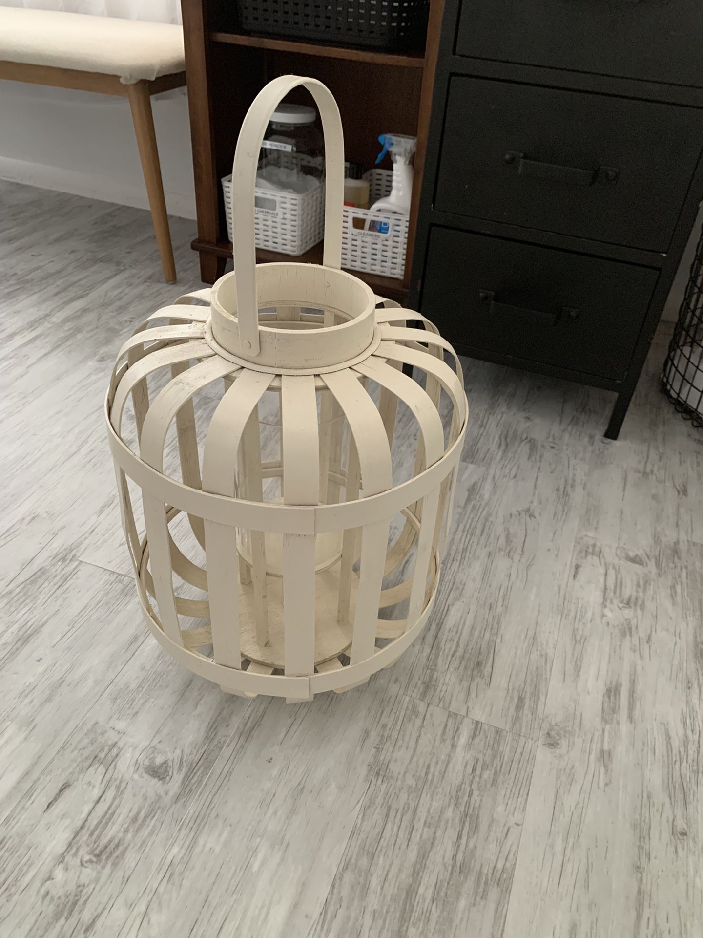 Painted Rattan Lantern 