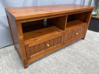 Knotty Wooden 2-Drawer Media Cabinet