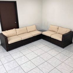 (New in box) $395 Outdoor Patio Furniture Set 6pcs Wicker Rattan Sectional Sofa