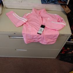 Size 6. Pink Adidas Zip Up