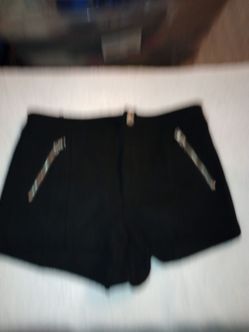 Black Shorts with Side Zip Pockets