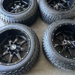 Brand New 20x12 Moto Metal Off Road Rims Universal Lug Pattern 6x5.5 And 6x135 With 275/55/20 Falken Tires $2200 Cash Only Pickup Only In Menifee 