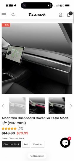 Tesla Model Y Alcantara Covers for Dash & Door Trim