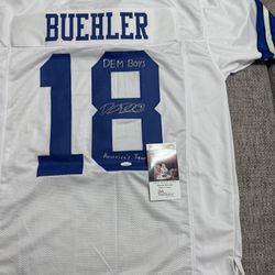 DAVID BUEHLER SIGNED Autograph Custom Jersey - JSA Coa- Dallas Cowboys