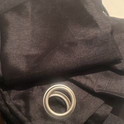 2 Panels - Grommet Curtain Set - 84’ L- Black 