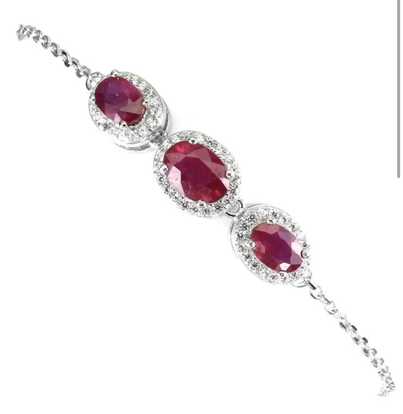 Natural Ruby Bracelet 925