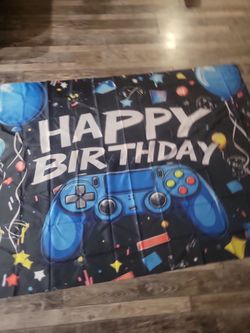 Game On Happy Birthday Back Drop 