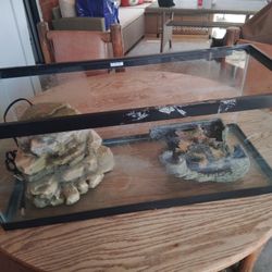 Turtle Tank, Filter & Basking Rocks